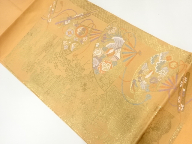 JAPANESE NAGOYA OBI / WOVEN FLOWER & BIRD